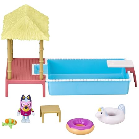 moose toys Blueys Pool-Spielset mit Figur (6,3–7,6 cm) und Zubehör
