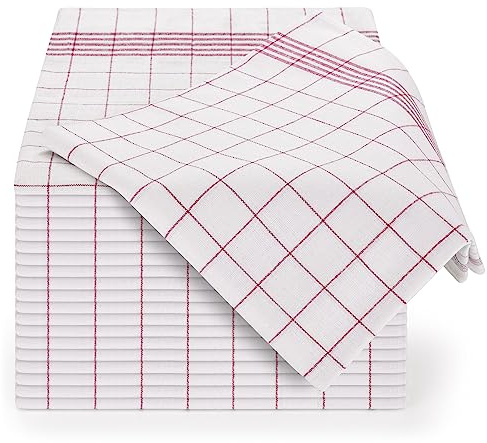 Blumtal Premium Geschirrtücher 10er Set 50x70cm - Küchentücher Baumwolle - OEKO-TEX zertifizierte Geschirrhandtücher - Abtrockentücher Küche - Geschirrtücher rot - waschbar bis 95°C - Handtücher Küche