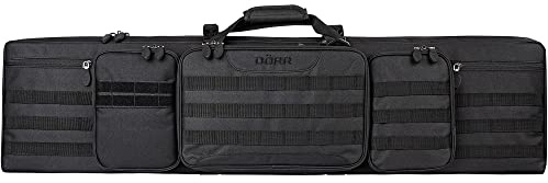 DÖRR Gewehrtasche ProTac für eine oder Zwei Langwaffen, Olivgrün & Schwarz | Innemaße Single-Tasche 108x27x6 cm, Doppel-Tasche 129x30x12 cm, für Jagd, Schießsport, Airsoft, Luftgewehr, Waffenfutteral