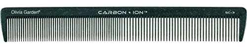 Olivia Garden Carbon + Ion Haarschneidekamm, Typ SC-3 mit abgerundeten Kammzähnen