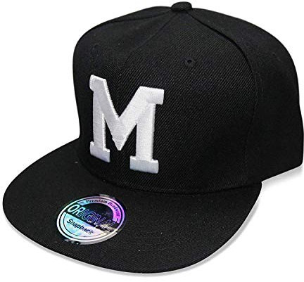 Premium Headwear Buchstaben Initialen Snapback Cap Black & White (M)