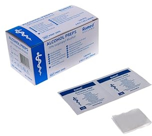 Romed Alkoholtupfer 2-lagig 65 x 30mm Tupfer Alkohol 100 Stück