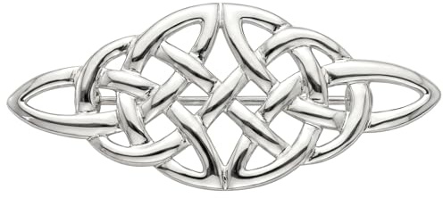 Alexander Castle 925 Sterling Silber Keltische Brosche für Frauen - Damen Brosche Pin mit Schmuck Geschenk Box - 48mm x 18mm