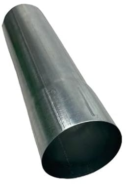 Dachrinne Titanzink-Fallrohr 2 m lang (mittel-80mm) in Silber, 3 Größen: 60/80/100 mm Durchmesser, 0,7 mm Stärke, für Dachentwässerung, Einzelstück
