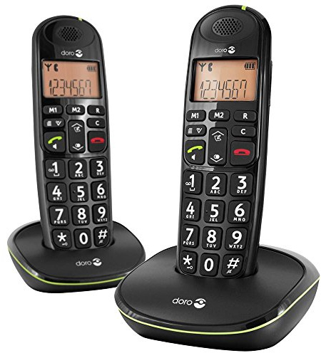 DORO - Doro PhoneEasy 100w - Schnurloses Festnetztelefon - Große Displayanzeige - Extra große Tasten - Freisprechfunktion - Lauter Klingelton - Lautstärkeregler - Schwarz