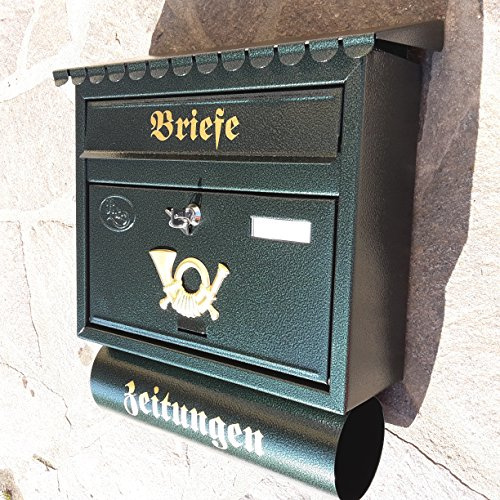 Pachurka & Dąże Großer Briefkasten XXL Grün/Dunkelgrün