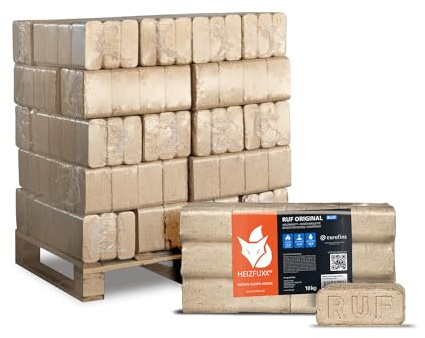 Holzbriketts RUF Original Blue - Weichholzbriketts Palette 300 kg (30x10 kg) - Premium Briketts für Kamin, Heizkessel & Ofen - Hoher Heizwert, geringer Aschegehalt & maximale Energieausbeute