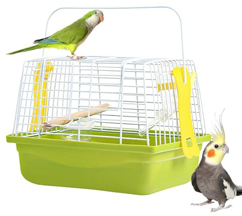 Vogelkäfig für den Außenbereich – Vogelkäfig, tragbarer Transportkäfig für Papageien, Transportbox für Papageien, Reise-Transporter, unteres Netz, Transportzubehör