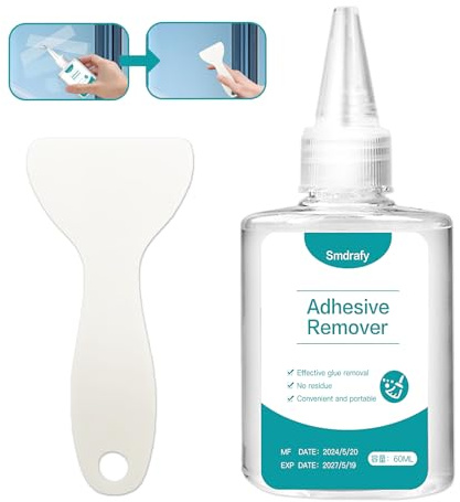 Adhesive Remover, klebereste Entferner für Etiketten- und Aufkleber, lebLoft-Entferner mit Schaber, entfernt Sachen Schnell Hartnäckige Klebereste (60ML)