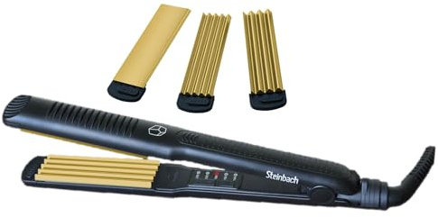 Steinbach Professional 603 Cute Crimper Straightener Turmalin Ionic 3 in 1 schwarz Wechselplatten Temperatureinstellung