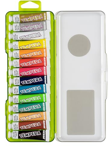 JOLLY Tempera-Farbe | Kinder Gouachefarben Set | Schulmalfarbe | 14 Tuben je 7,5ml, 9341-0003, bunt, 105 ml