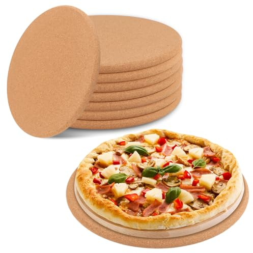 CYEER Topfuntersetzer Kork, Korkuntersetzer Rund, Untersetzer Kork,Untersetzer Topf, Korkuntersetzer Pfanne für Töpfe, Auflaufform, Pfannen (8, Ø 19cm)