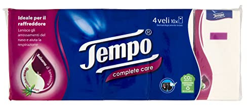 Tempo Fazzoletti Tascabili Complete Care, 10 pacchetti da 9 fazzoletti - 280 g