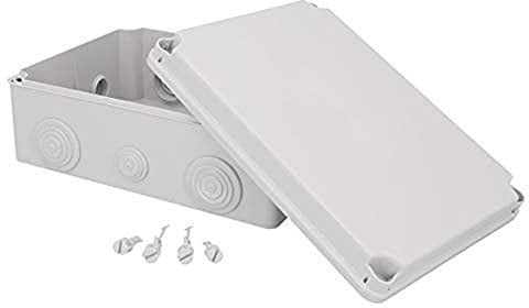 UNITEC Aufputz-Abzweigkasten, Abzweigdose, Installationsgehäuse, 241 x 180 x 95 mm, Spritzwasser- und Staubschutz nach IP 65, schraubbarer Deckel