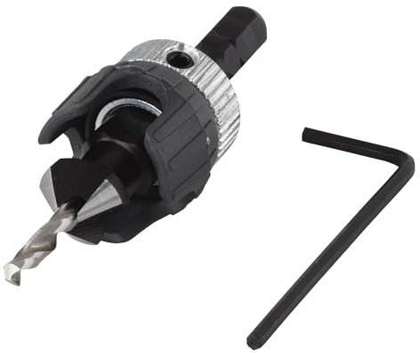 wolfcraft Vorbohrer mit Senker und Tiefenstopp - Vorbohren und Senken in einem Schritt - für Senkkopfschrauben mit einem Ø von 3,2– 12 mm - Made in Europe - 2544000
