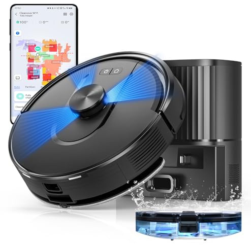 Vexilar W11 Saugroboter mit Wischfunktion, Saugroboter mit LiDAR Navigation, Staubsauger Roboter mit 5000Pa Starke Saugkraft, Roboterstaubsauger mit Lang Laufzeit, WiFi, ideal für Teppich