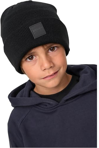 Urban Classics Kinder Mütze Logopatch Beanie Kids 2-Pack Black/royal Blue 122/128