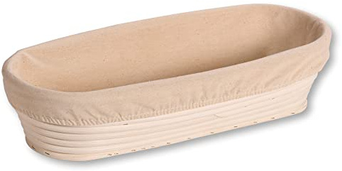 Kesper | Gärkörbchen, Material: Rattan, Textilfutter (abnehmbar), Maße: 35,5 x 15,5 x 9 cm, Farbe: Natur | 19633