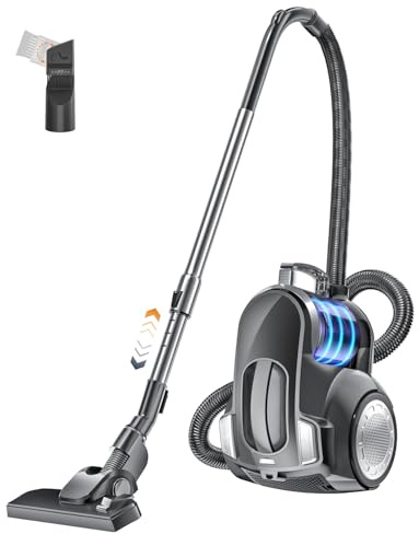 Beutelloser Staubsauger 1200W starke Saugleistung,Kompakt Leicht Bodenstaubsauger ohne Beutel,Leiser <70dB,2,5L Staubbehälter,Bodendüse für Hartböden Teppiche,Waschbarer HEPA-Filter, 5m Kabel