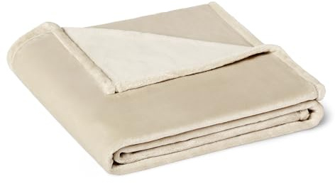 Amazon Basics Fleecedecke, 127 x 152 cm, Beige