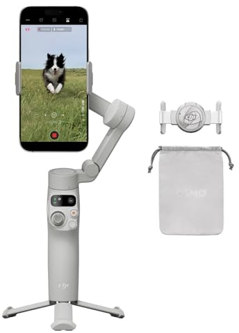 DJI Osmo Mobile 7 Gimbal-Stabilisator für iPhone, Android, integriertes Stativ, Ultraleicht, 3-Achsen-Smartphone-Gimbal, ActiveTrack 7.0, ShotGuides, EIN-klick-Bearbeitung, 10 Std. Nutzung