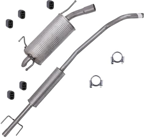 BESTPRICE ATP Auspuff Schalldämpfer Set 1x Mittelschalldämpfer, 1x | Kompatibel mit: OPEL CORSA C, CORSA C Kasten/Schrägheck