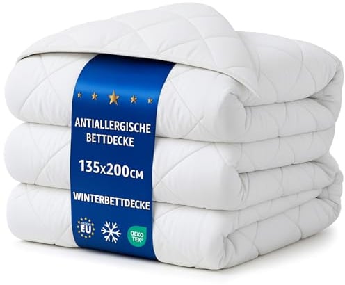 Bettdecke 135x200 Winterbettdecke – Weiche warme Steppbettdecke Schlafdecke für Allergiker, kuschelige Decke mit Füllung, Oeko-Tex Zertifiziert, waschbar