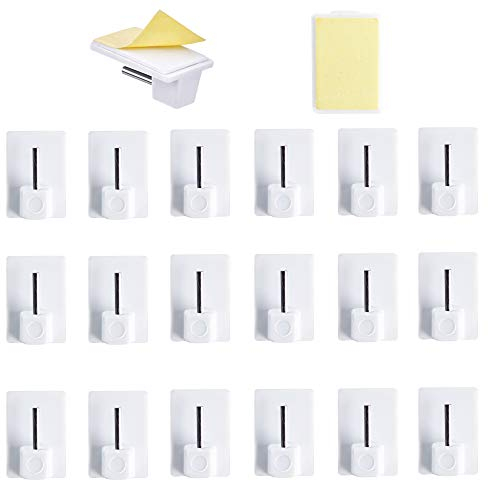 HO2NLE 20pcs Gardinenhaken Selbstklebend Klebehaken Gardinenstange Vorhang Haken Weiß für Gardinenstangen Vitragestangen Gardinenhalter Fenster