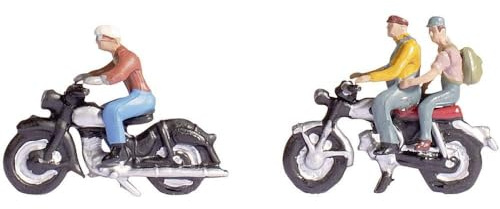 NOCH® H0 Figuren Motorradfahrer, Modellfiguren Set für Spur H0 mit Handkolorierung
