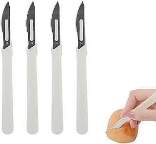 Kiuiom Teigmesser, Brot Cutter, Lame, Baguette Messer, Brotbackwerkzeuge, Teig Rasiermesser - 4PC Scoring Cutter zum Einschneiden von Baguette, Gebogene Ritzmesser