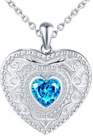 MICYUMI Damen Herz Foto Medaillon Halskette 925 Sterling Silber Herz Kette Cubic Zirkonia Anhänger