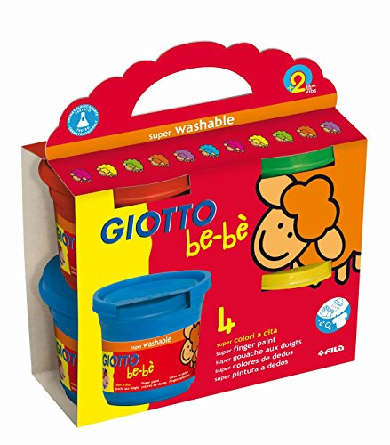 GIOTTO be-bè 4672 00 - Super Fingerfarbe, farbig sortiert, 150 ml (4er Pack)