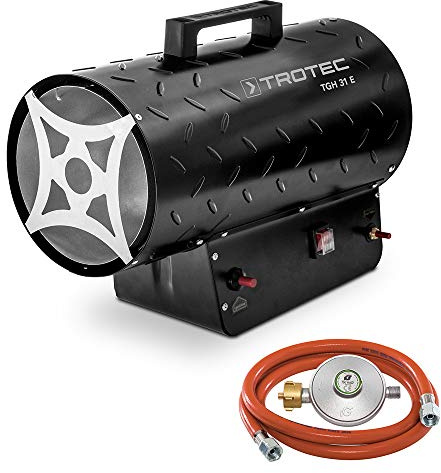 TROTEC TGH 31 E Gasheizgebläse – Heizleistung 30 kW – Elektroheizer | Luftmenge 1000 m³/h – Gaskanone, Bauheizer