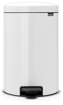 Brabantia Treteimer mit Inneneimer aus Kunststoff, Stahl, Braun, Weiß, 20L