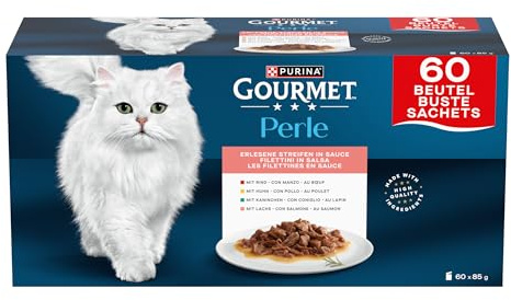 Gourmet Perle Erlesene Streifen Katzenfutter nass, Sorten-Mix, 60er Pack (60 x 85g)