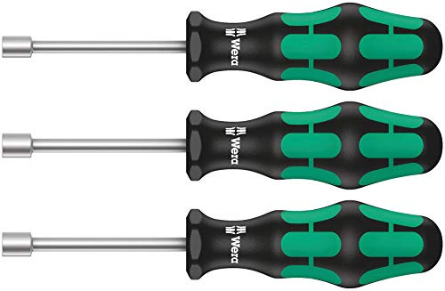 Wera HO/3 Sanitär Steckschlüssel-Schraubendrehersatz, 3-Teilig, Schwarz, Grün