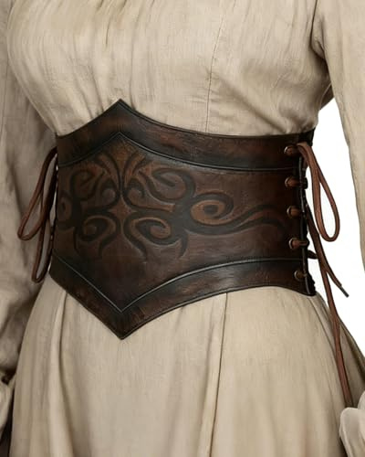 keland Mittelalter Korsett Gürtel Damen Miedergürtel Leder Korsettgürtel Schnürkorsett Wikinger