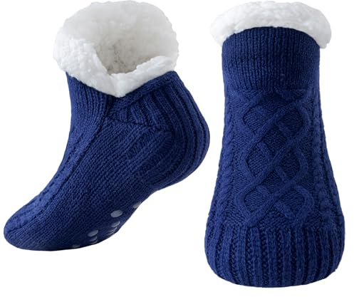 Niorasen Kuschelsocken Damen Herren, Geschenke für Frauen,Warme Haussocken | Dicke Flauschige Socken mit Greifern, Weiche Winter Hüttensocken, Stoppersocken, Weihnachtsgeschenke für Frauen, 1/2 Paar