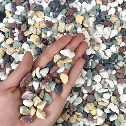 HXJDAM 950g Dekorative Steine Natürliche gemischte Farben Dekosteine Jade kieselsteine Flusskiesel für Blumentopf Vasenfüller Basteln Aquarium Gartendekoration