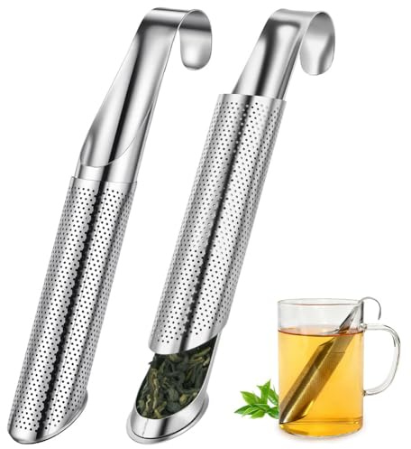Vicloon Teesieb, 2 STÜCKE Edelstahl Kräuter Brühgruppe Tee Ei Steilere Sieb für Lose Tee Blatt, Kräuter oder Gewürz