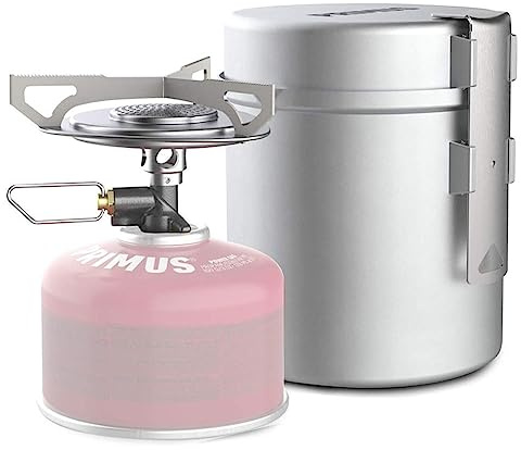 Primus Essential Trail Kit Gaskocher Set (ONE SIZE, Silber/Rot) - Kompakt & Stabil für Trekking & Camping