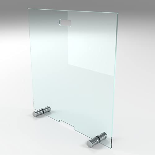 BIJON Kaminschutzgitter aus Spezial-Sicherheitsglas | Hitzeschutz Funkenschuztgitter, Ofenschutzgitter aus echtem ESG-Glas, Kamin Ofen Glas Funkenschutz FIREclassic 50 x 50 cm