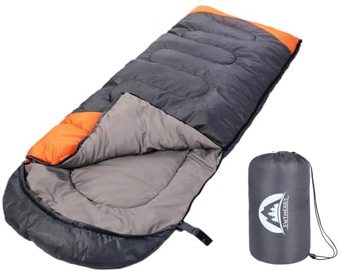 SWTMERRY - Schlafsack für 3-4 Jahreszeiten (Sommer, Frühling, Herbst, Winter) warmes und kühles Wetter – leicht, Jugendliche und Erwachsene zum Wandern, Rucksackreisen und Campen.