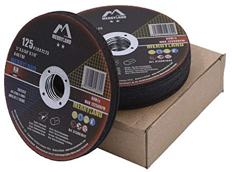 Merryland Trennscheibe 125 Metall Edelstahl Stahl für Winkelschleifer, 125 X 1,0 mm Dünn Flexscheibe Gerade 25 Stück, Craft-Line C13081042-25