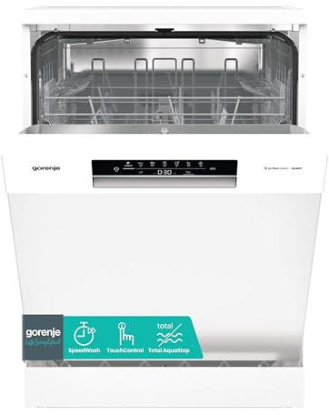 Gorenje GS642E90W Freistehender Geschirrspüler, 60 cm, 13 Maßgedecke, Total AquaStop, vollständiger Überlaufschutz, Hygiene Programm, SpeedWash Funktion, Selbstreinigung, UltraClean Besteckkorb