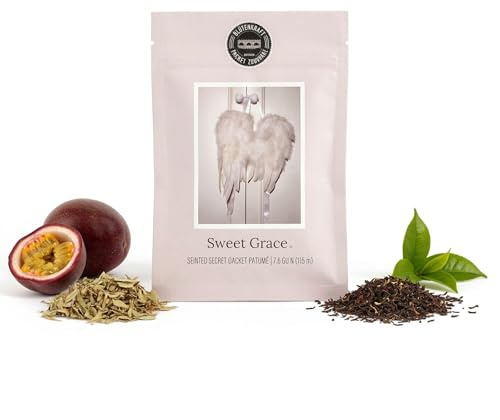 Duftsäckchen Sweet Grace – dekorative Duftbeutel mit warmem, harmonischem Duft aus Passionsfrucht, Tee & Patchouli – für Kleiderschrank, Wohnzimmer & Auto – langanhaltend bis zu 4 Monate