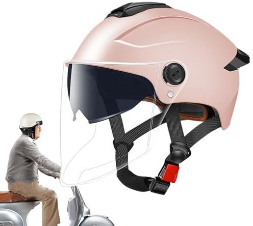 Scooter Helm Fahrradhelm Skaterhelm Für Herren Und Damen Motorradhelm Mopedhelm Herren Jethelm E ScooterHelm E-Bike Helms Roller Helm Mit Doppelvisier Sonnenblende Erwachsene
