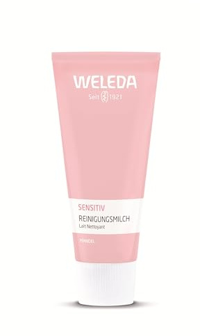 WELEDA Bio Mandel Sensitiv Reinigungsmilch, sanfte porentiefe Naturkosmetik Reinigung für sensible Haut im Gesicht, geeignet für Neurodermitiker und schonende Entfernung von Make-up (1 x 75 ml)