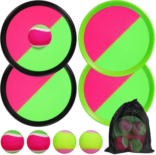 JoiTale Klettballspiel, Outdoor Spiele für Kinder Wurfspiel Pool Spielzeug | Outdoor Gartenspielzeug, Wurf- und Fangspiel Ballspiel, Draußen Fangballspiel, Klettballspiel für Kinder ab 3 4 5 6