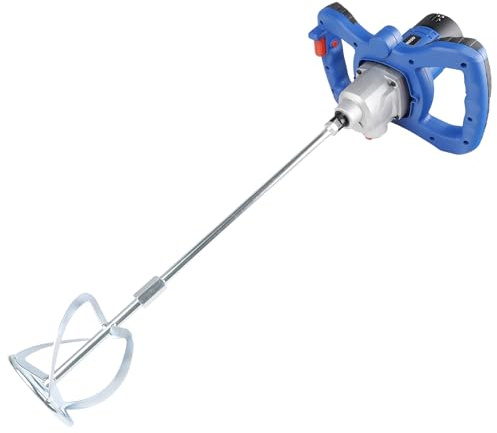 HERZO Rührwerk 1300W,Metallgetriebe,Rühreraufnahme M14, Rührer ø 120 mm für Mischgut Beton, Mörtel, Putz, Farbe, Kleber und Zement